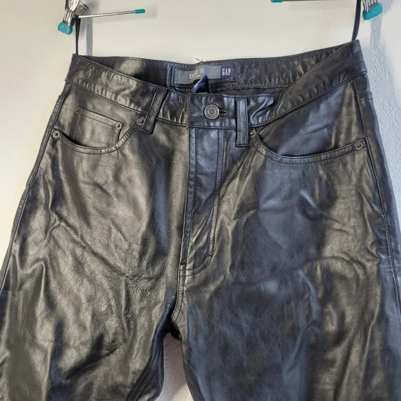 Vintage Gap Leather Boot Fit Black 31x30 Y2k